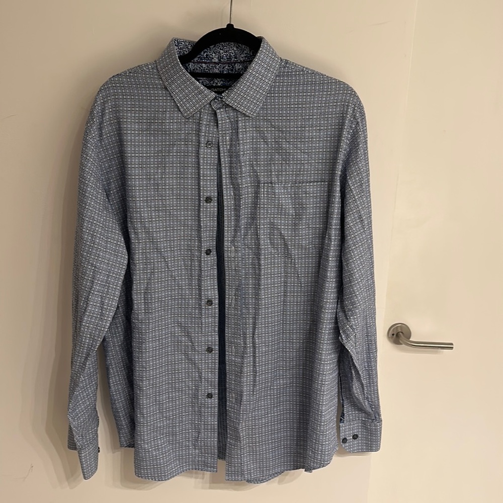 Bugatchi classic fit button down shirt - size large